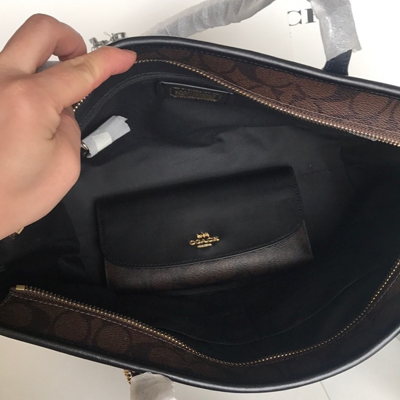 💕🎀coach Tote Set 💕shoulder bag brown/black - Picture 8 of 8